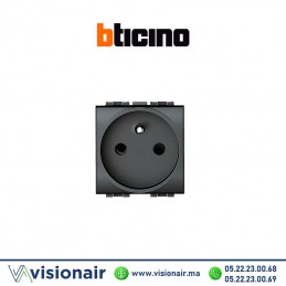 Prise 2P+T BTICINO LivingLight noir L4142AN Casablanca Maroc
