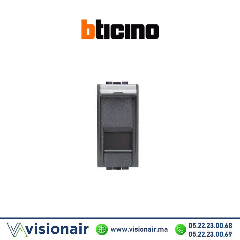 Prise RJ45 CAT6 BTICINO LivingLight noir N4279C6 Casablanca Maroc