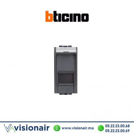 Prise RJ45 CAT6 BTICINO LivingLight noir N4279C6 Casablanca Maroc