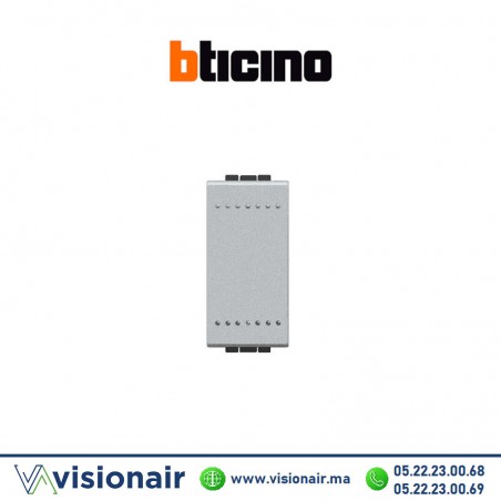 Interrupteur simple BTICINO LivingLight gris NT4001N Casablanca Maroc