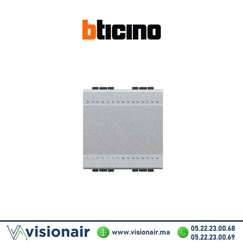 Interrupteur double BTICINO LivingLight gris NT4001M2N Casablanca Maroc