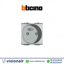 Prise 2P+T BTICINO LivingLight gris NT4142AN Casablanca Maroc