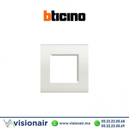 Plaque BTICINO LivingLight 2M blanc LNA4802BI Casablanca Maroc