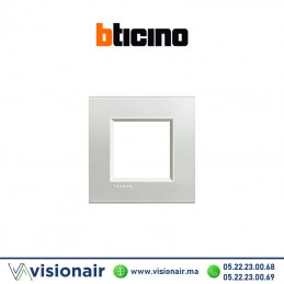 Plaque BTICINO LivingLight 2M argent LNA4802AG Casablanca Maroc