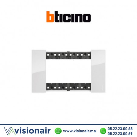 Plaque Bticino Living Now 4 modules Glacier BTKA4804DW Casablanca Maroc