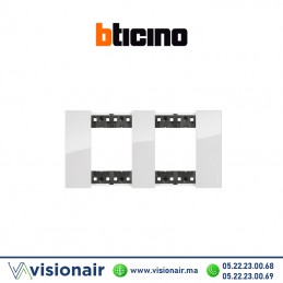 Plaque Bticino Living Now 2x2 modules Glacier BTKA4802M2DW Casablanca Maroc