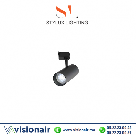 Projecteur sur rail STYLUX en aluminium 30W noir Casablanca Maroc