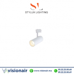 Projecteur sur rail STYLUX en aluminium 30W Blanc Casablanca Maroc