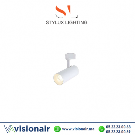 Projecteur sur rail STYLUX en aluminium 30W Blanc Casablanca Maroc
