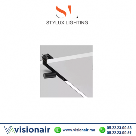 Rail magnétique encastré noir 2M Stylux Lighting Casablanca Maroc