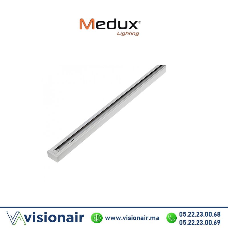 Rail blanc 2m en aluminium pour projecteur Casablanca Maroc