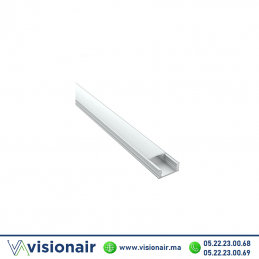 Profilé LED apparent aluminium 17x7mm gris couvercle blanc 3M Casablanca Maroc