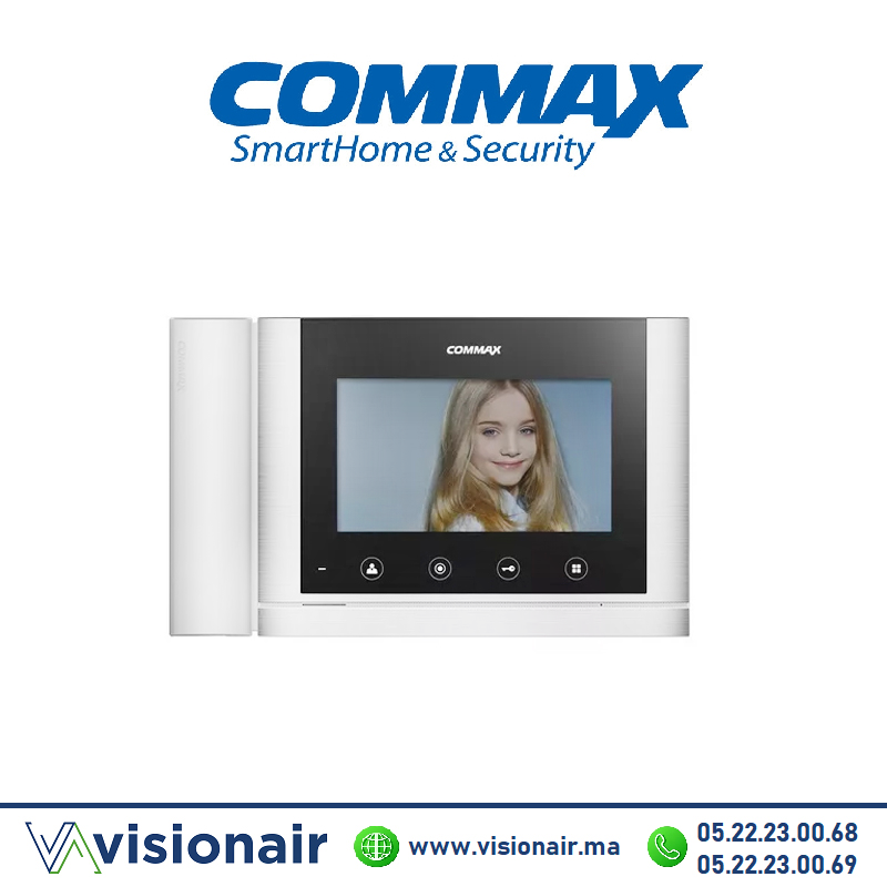 Moniteur vidéophone COMMAX TFT LCD 7'' BS Blanc CDV-70MHBSBL Casablanca Maroc