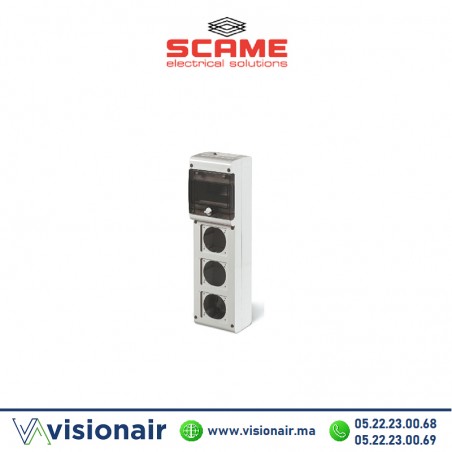 Coffret de chantier SCAME 3 Prises 6M IP66 136x440x105 632.3500 Casablanca Maroc