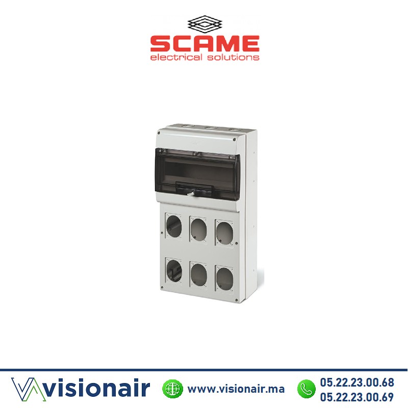 Coffret de chantier SCAME 6 Prises 16M IP66 328x550x140 672.5616 Casablanca Maroc