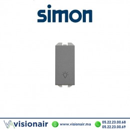 Bouton-poussoir Simon 270 avec ampoule gravée Titane 20001151-096 Casablanca Maroc