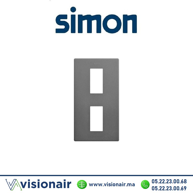 Cadre Simon 270 Minima 2 module verticale Titane 27111620-096 Casablanca Maroc