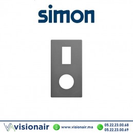 Cadre Simon 270 Minima 2 modules 1M étroite verticale + prise 2P+T CLEAN Titane 27192620-096 Casablanca Maroc