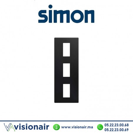 Cadre Simon 270 Minima 3 modules verticale Noir mat 27111630-098 Casablanca Maroc
