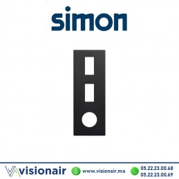 Cadre Simon 270 Minima 2 modules 2M étroit verticale + prise 2P+T CLEAN Noir mat 27192630-098 Casablanca Maroc