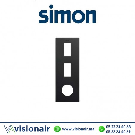 Cadre Simon 270 Minima 2 modules 2M étroit verticale + prise 2P+T CLEAN Noir mat 27192630-098 Casablanca Maroc