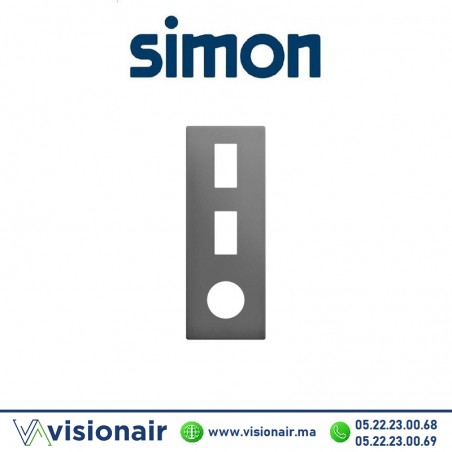 Cadre Simon 270 Minima 2 modules verticale + prise 2P+T CLEAN Titane 27192630-096 Casablanca Maroc