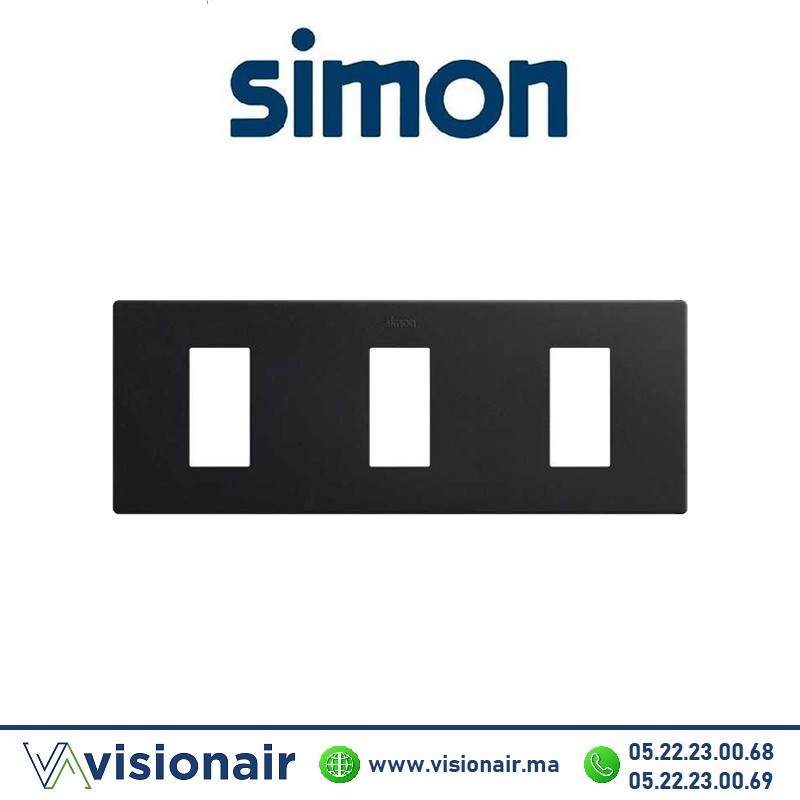 Cadre Simon 270 Minima 3 modules Noir mat 27101630-098 Casablanca Maroc