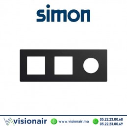 Cadre Simon 270 Minima 3 modules 2M large + prise 2P+T CLEAN Noir mat 27190630-098 Casablanca Maroc