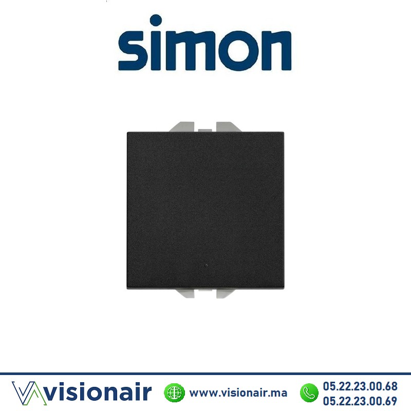 Bouton poussoir Simon270 neutre noir mat 20000150-098 Casablanca Maroc