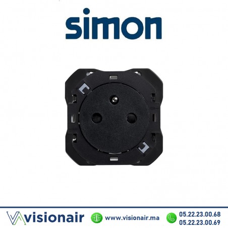 Prise Simon270 2P+T Noir 16A 250V 20000455-098 Casablanca Maroc