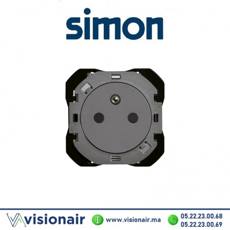 Prise Simon270 2P+T Titane 16A 250V 20000455-096 Casablanca Maroc