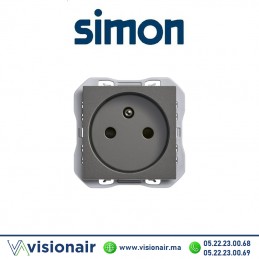 Prise Simon270 2P+T 16A 250V avec système de bornage Titane 20000458-096 Casablanca Maroc