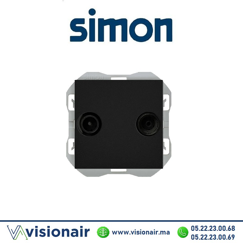 Prise R/TV+Sat Simon270 Noir 20000486-098 Casablanca Maroc