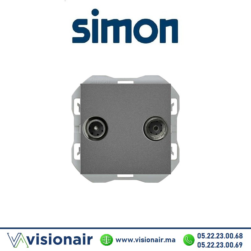Prise R/TV+Sat Simon270 Titane 20000486-096 Casablanca Maroc