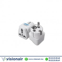Fiche adapteur américain 2P+T Casablanca Maroc