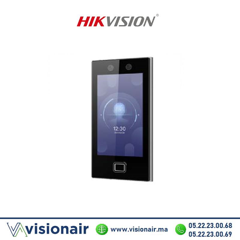 Pointeuse contrôle d'accès HIKVISION avec reconnaissance faciale, empreintes & cartes DS-K1T670MFWX Casablanca Maroc