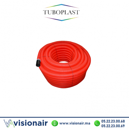 Tube double paroi TuboPlast rouge TUBOPLD50 Casablanca Maroc