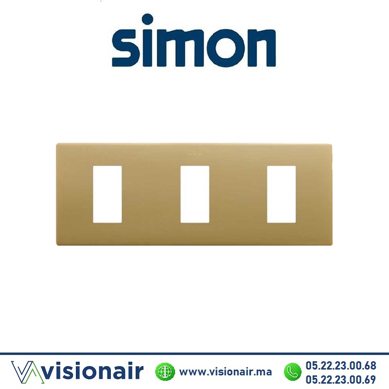 Cadre Simon 270 Minima 3 modules Or 27101630-095 Casablanca Maroc