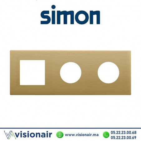 Cadre Simon270 3 modules 1 Minima Or + 2 prises 2P+T 27193630095 Casablanca Maroc