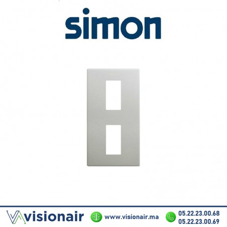 Cadre Simon 270 Minima 2 modules verticale Aluminium 27111620-093 Casablanca Maroc