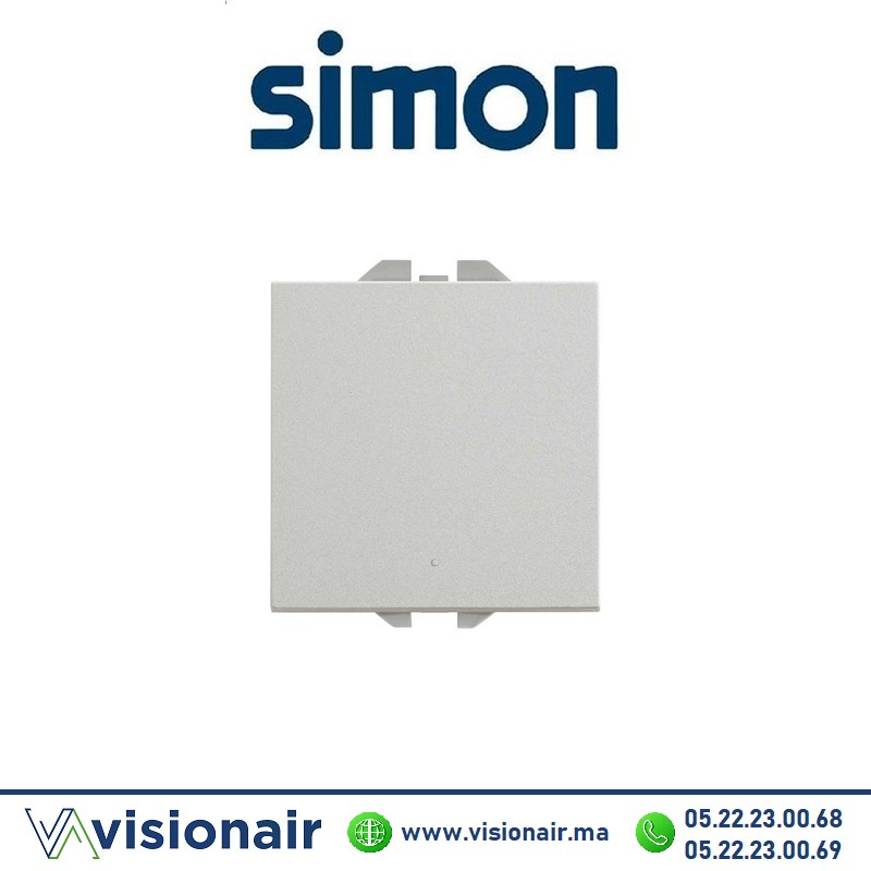 Interrupteur Simon 270 10AX va-et-vient aluminium 20000201-093 Casablanca Maroc