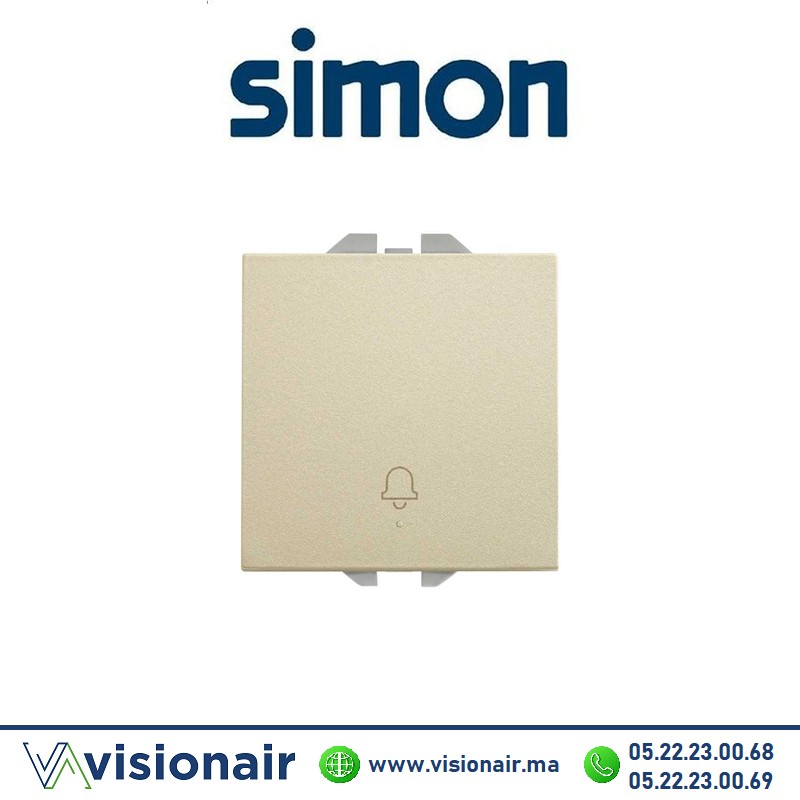 Bouton poussoir Simon270 avec cloche gravée champagne 20000152-094 Casablanca Maroc