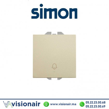 Bouton poussoir Simon270 avec cloche gravée champagne 20000152-094 Casablanca Maroc