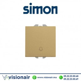 Bouton poussoir Simon270 avec cloche gravée Or 20000152-095 Casablanca Maroc