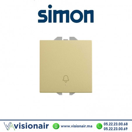 Bouton poussoir Simon270 avec cloche gravée laiton 20000152-097 Casablanca Maroc