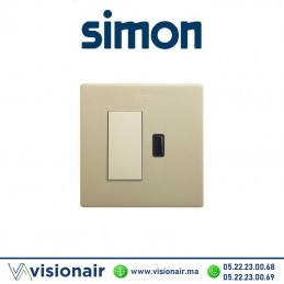 Kite monobloc Simon270 2P+T va-et-vient + prise USB champagne 27191610-094 - VISIONAIR Maroc