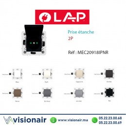Prise étanche 2P Noir LAP Millenium 20918IPNR Casablanca Maroc