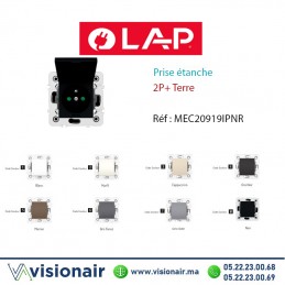 Prise étanche 2P+Terre  Noir LAP Millenium 20919IPNR Casablanca Maroc