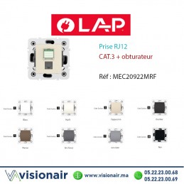 Prise RJ12 CAT3 + obturateur Marfil LAP MILLENIUM 20922MRF Casablanca Maroc