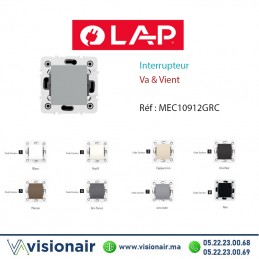 Interrupteur VA & Vient Gris clair LAP Millenium 10912GRC Casablanca Maroc